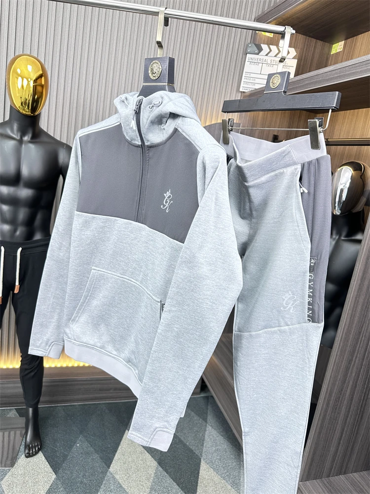 

Англия, одиночный спортивный воздушный слой, тонкий Fce, весенний мужской цветной блуз, уличный спортивный комплект с воротником-стойкой, модный спортивный комплект