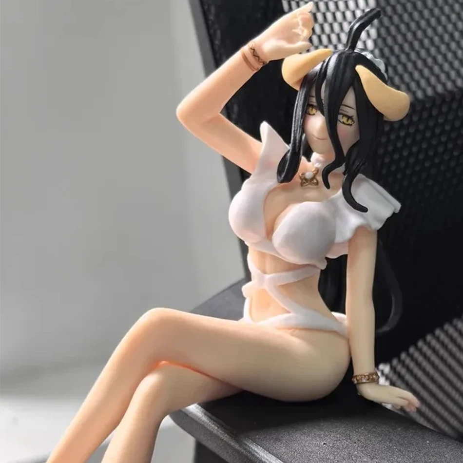 1-3pcs 11cm anime overlord figure albedo rabbit girl kneeling anime model toys gifts collection decoration ornaments pvc