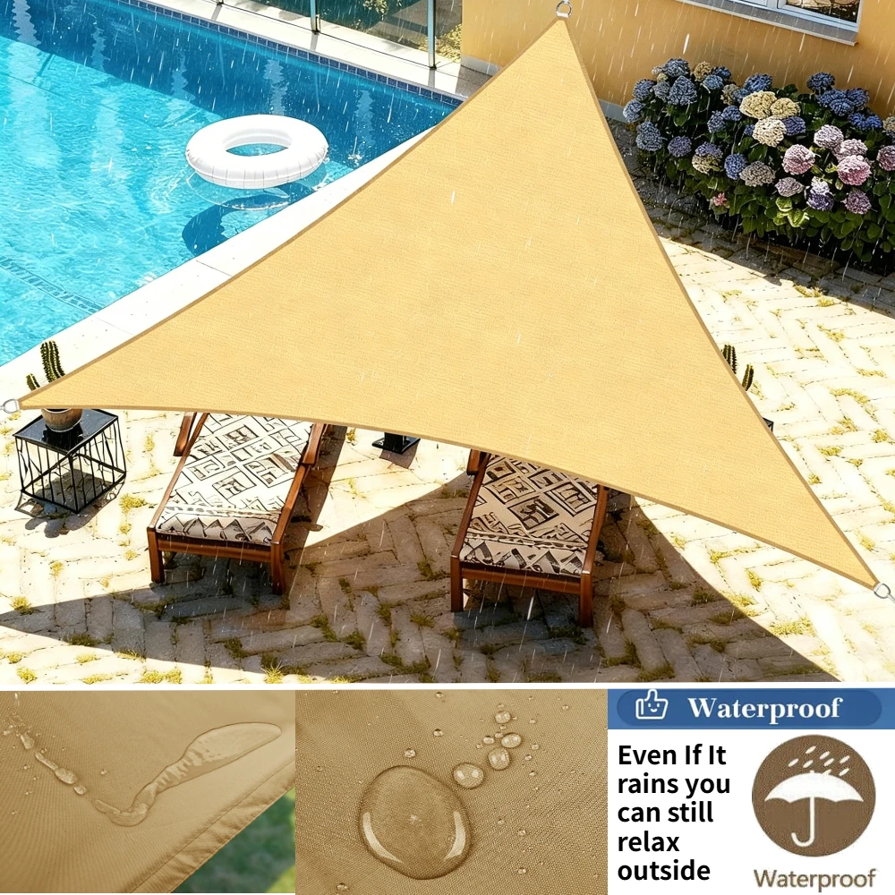 Triangle Sun Shade Sail Waterproof UV Block Outdoor Garden Patio Awning Canopy Triangle Sunshade Sail