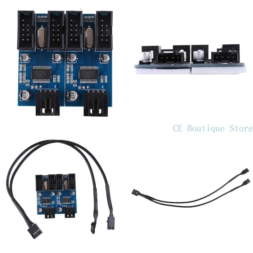 

652F Материнская плата USB 2.0 9PIN Заголовок с 1 до 2/4 Адаптер разбрызгивания удлинителя конвертер USB 2.0 Мужчина до 2/4