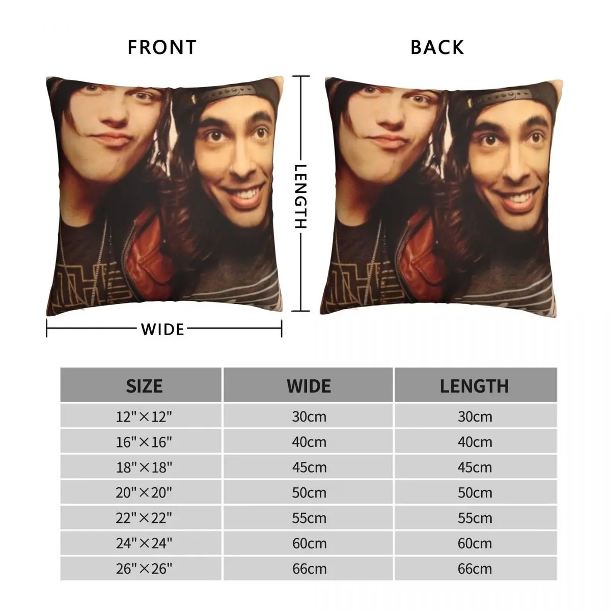 Pierce the Veil Kellin Quinn Vic Fuentes Pillowcase Polyester Linen Velvet Creative Decor Throw Pillow Case Sofa Cushion Cover