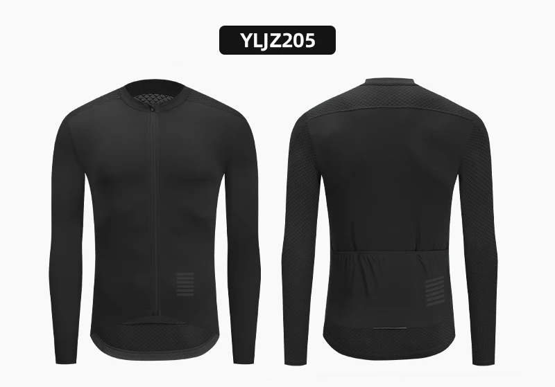 YKYWBIKE Langarm Dünne Radfahren Jersey Männer Klassische Einfarbig Pro Rennrad Rennen Tops Atmungsaktive Fahrrad Shirt Männliche Jersey – Detail 12
