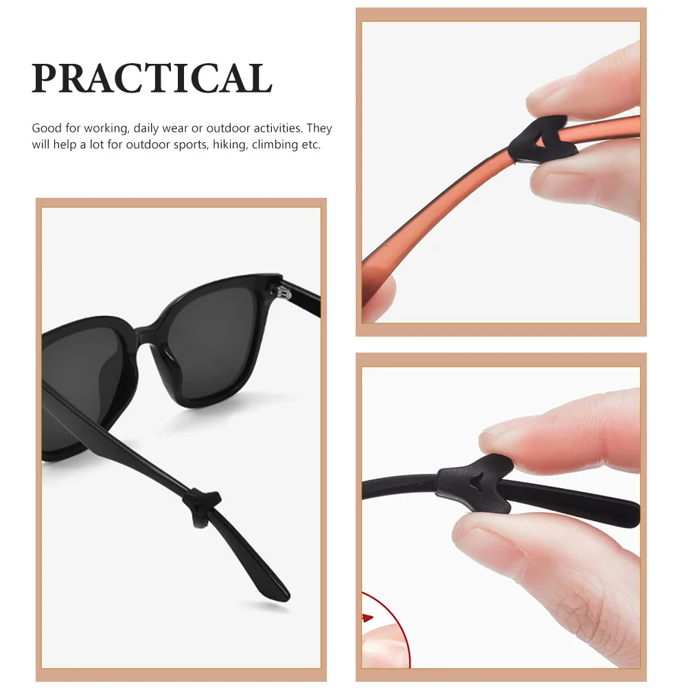 

20 Pairs Eyeglass Ear Pads Slip Anti-slip Silicone Sleeve Glasses Hooks Grips for