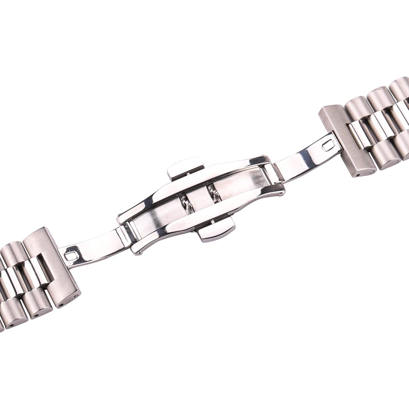 316l Stainless Steel Watch Band Bracelet Women Men Silver Solid Metal Watchband 16mm 18mm 20mm 21mm 22mm Strap Accessories