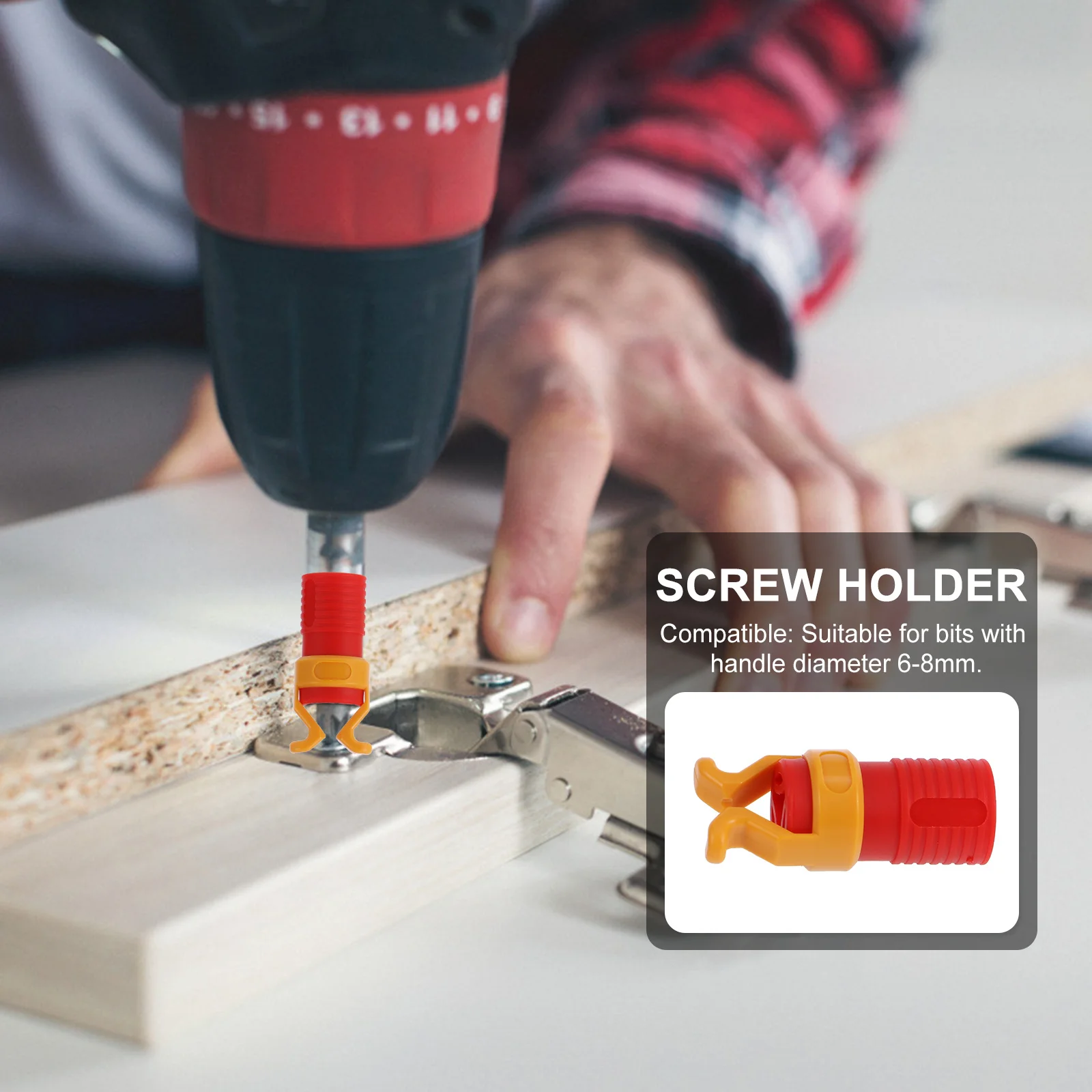 

6Pcs ABS Screw Holder Plastic Woodworking Tool Practical Screw Gripper Clamper Sleeve for Screwdriver Fixing Woodworking Tool