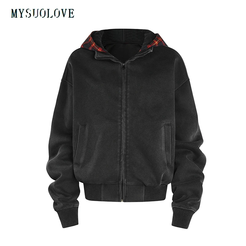MYSUOLOVE Autumn/Winter Season Fashion brand made old hoodie 100% cotton for men and women