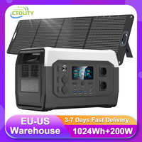 1800W 1600W Portable Power Station 1024Wh Pure Sinve Wave Lifepo4 Battery With 200W Solar Panel Energy Storage Supply Camping