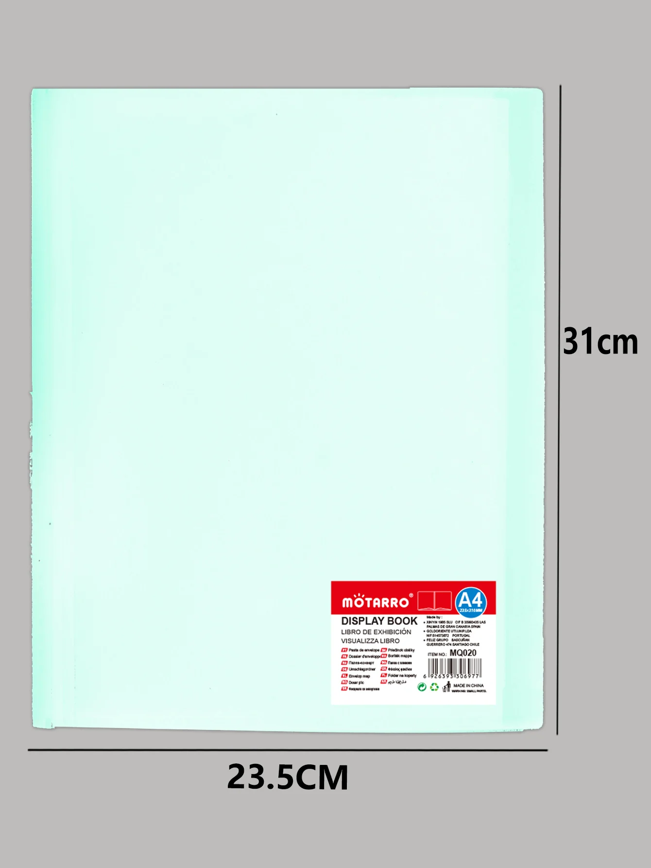 A4 Color Transparent Folder Documents Loose-Leaf Notes Book Student Test Papers Organize and Store School Large-Capacity Station