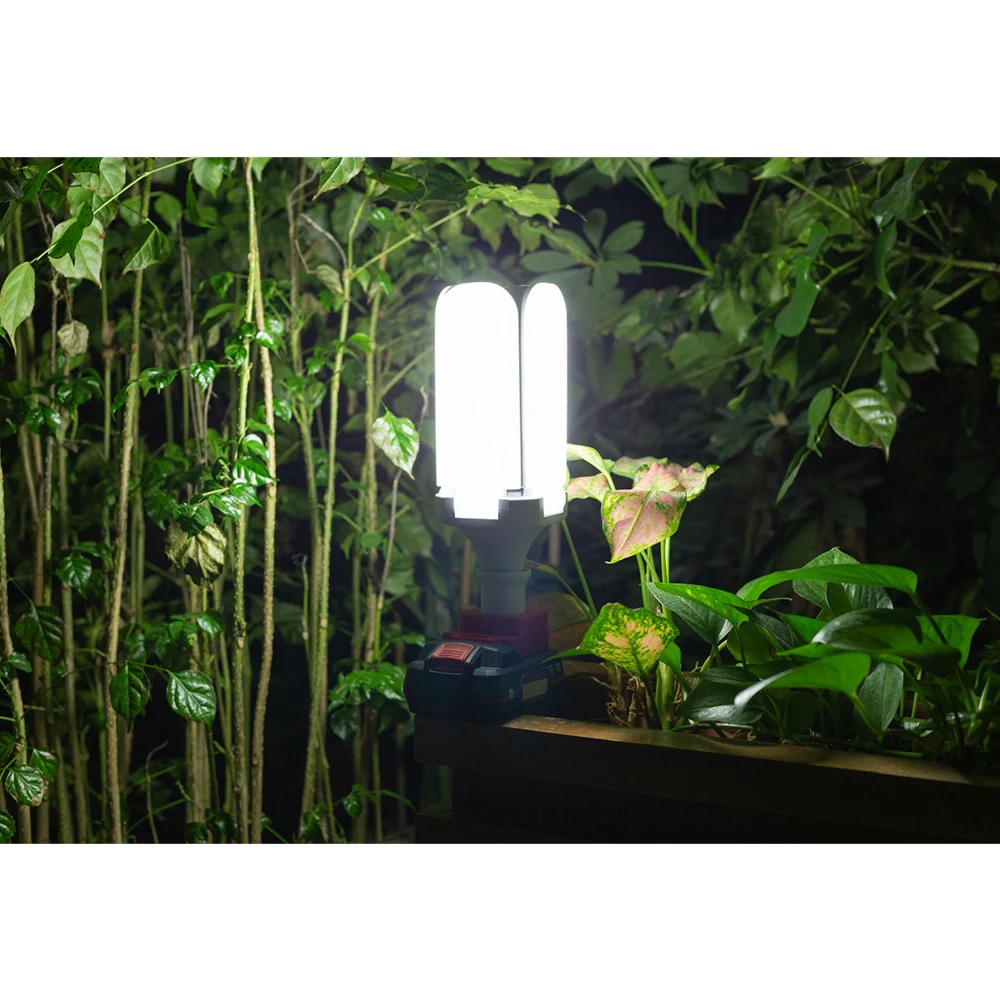 Imagem -06 - Luz de Trabalho Led Dobrável Luz de Trabalho E27 Suporte da Lâmpada para Lid Parkside X20v Bateria de Lítio Luzes de Emergência 30w 45w 60w