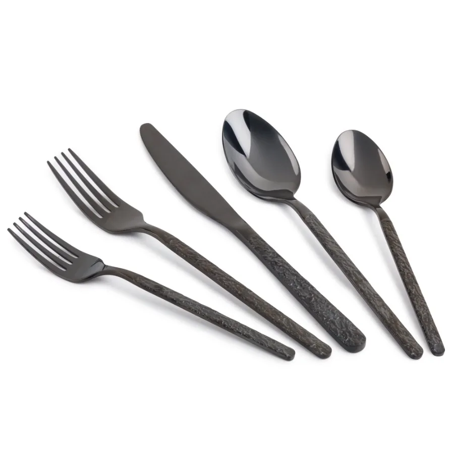 

Thyme and Table Lumi 20-Piece Black Stainless Steel Flatware Set Service for 4