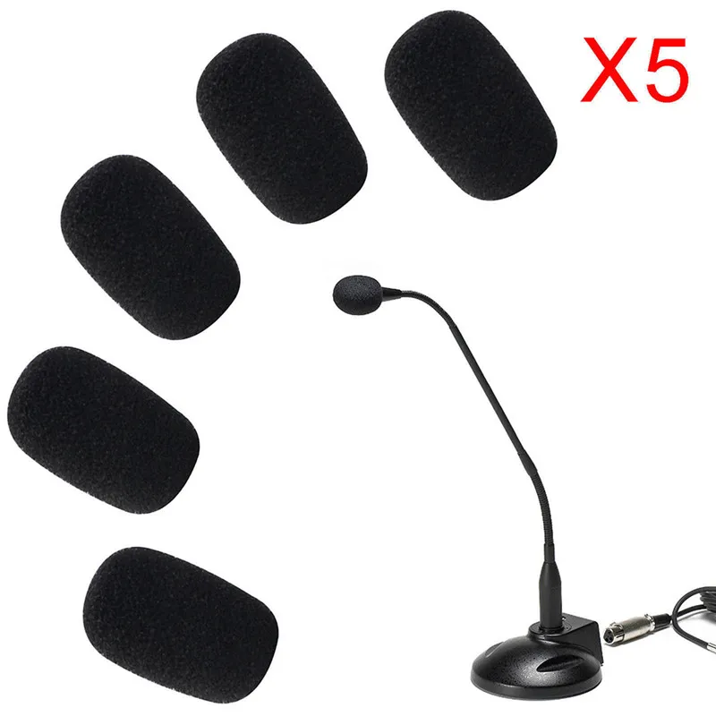 5PCS Headset Replacement Foam Microphone Cover Telephone Headset Case Microphone Windscreen Microphone Pads Sponge Covers