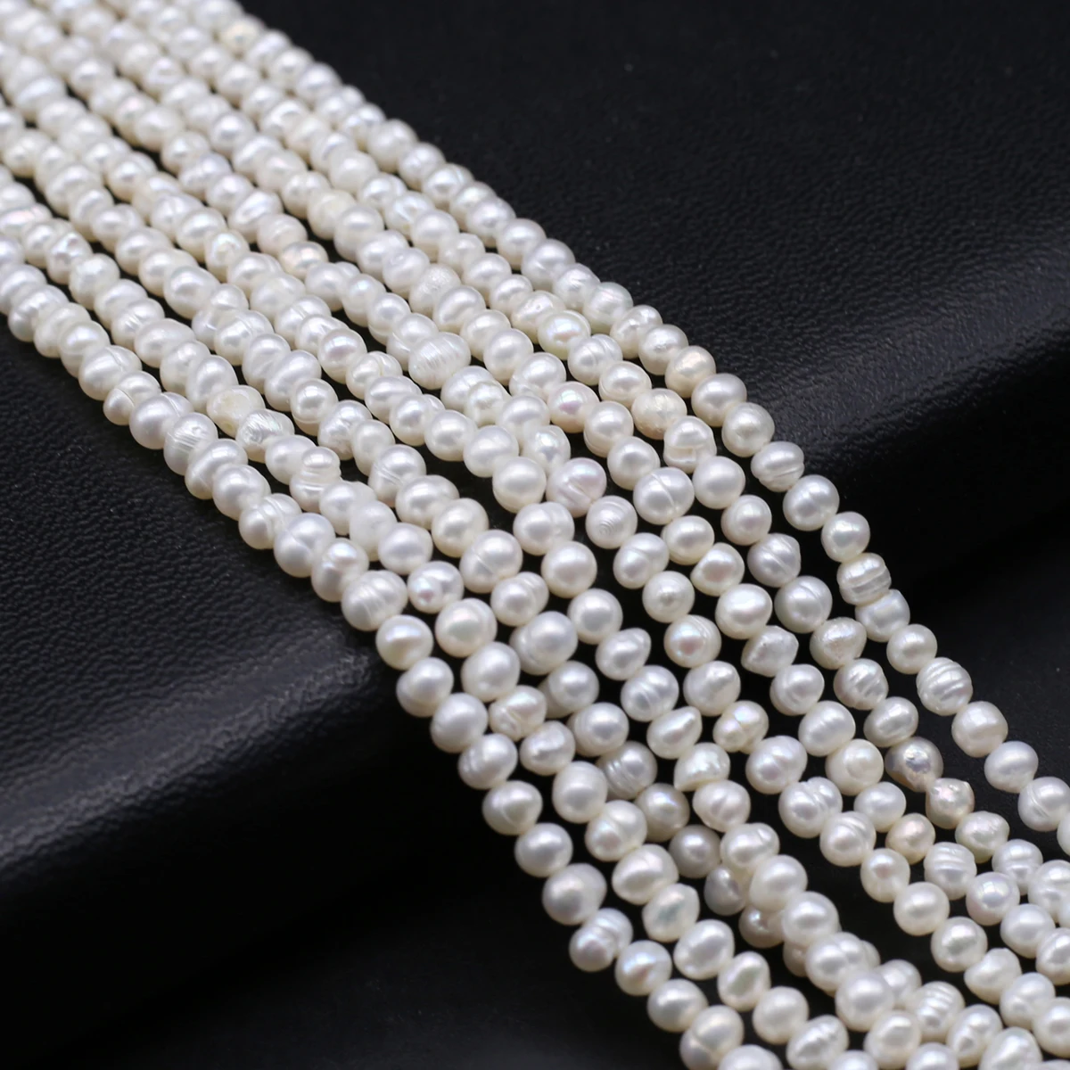 

3-3.5mm Natural Freshwater Pearl Beads Irregular Punch Pearls for Jewelry Making DIY Necklace Bracelet Accessories