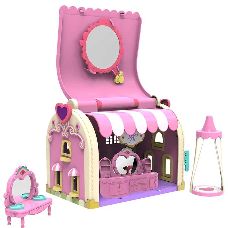 Rainbow Ruby Beauty Shop Playset, Brinquedo com Acessórios, Mobiliário, Conjunto de presente de aniversário infantil, Brinquedos colecionáveis, Meninas