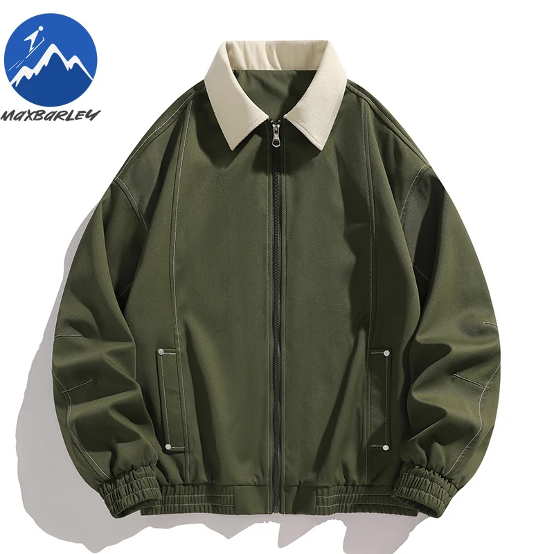 

Мужская куртка больших размеров Maxbarley, новая повседневная уличная мода с лацканами, легкое пальто для верховой езды, удобная ветрозащитная осенняя одежда