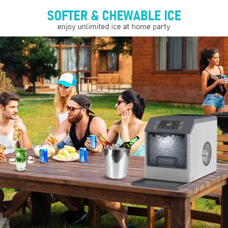 33LBS/24H Commercial Ice Maker Machine Self-Cleaning Countertop Ice Maker for Home Kitchen Party