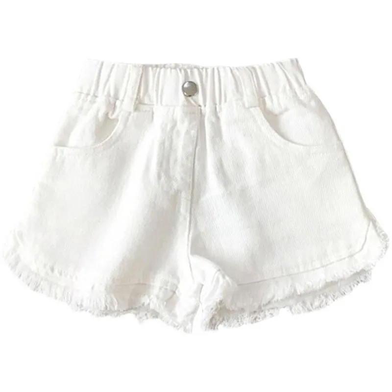 Jeans blancs décontractés solides pour enfants, pantalons coréens pour filles, pantalons chauds pour bébés, vêtements pour tout-petits, nouveau, été