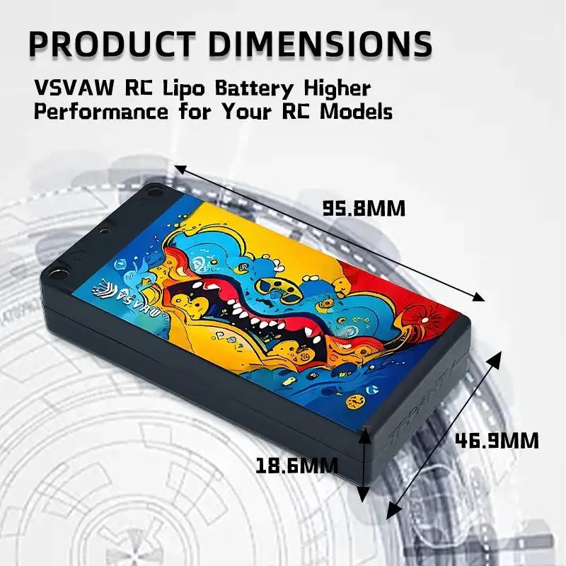 VSVAW batería LiPo HV para RC con conector XT60 para coche - imagen 4