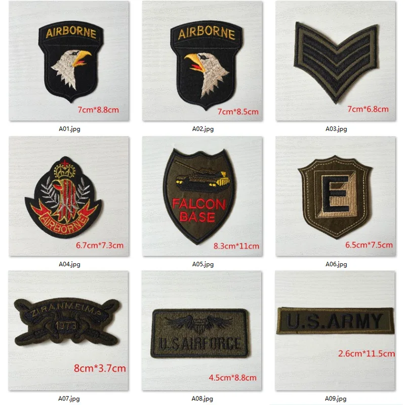 High Quality 1pcs Military Motif Embroidery Patches for Clothing Sew Iron on Clothes Eagle Badge Patch Stripes Army Applique DIY