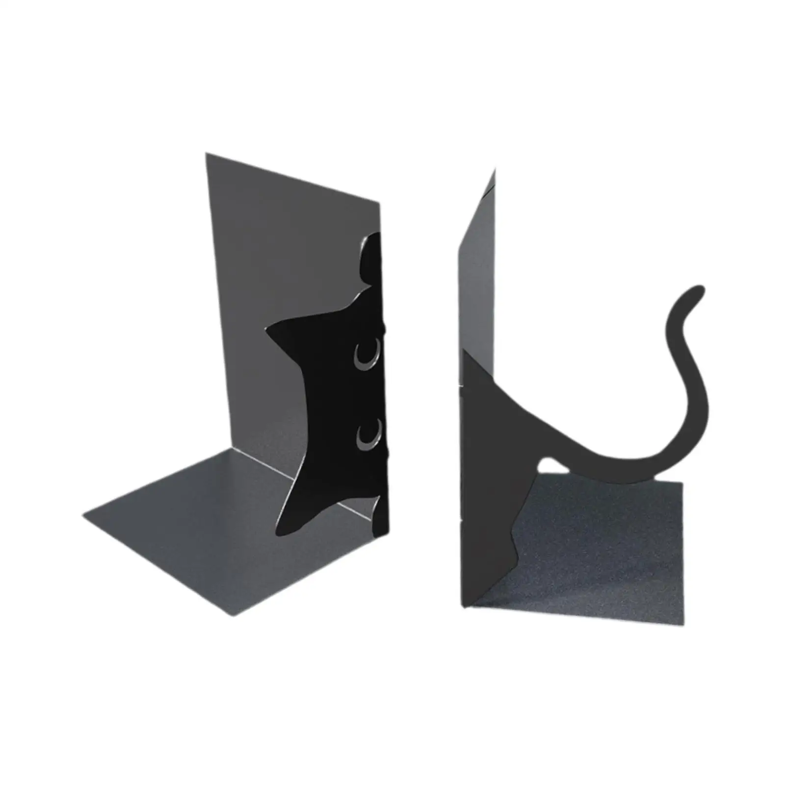 Cute Cat Bookends Artwork Metal Book Ends for TV Cabinet Study Room Indoor