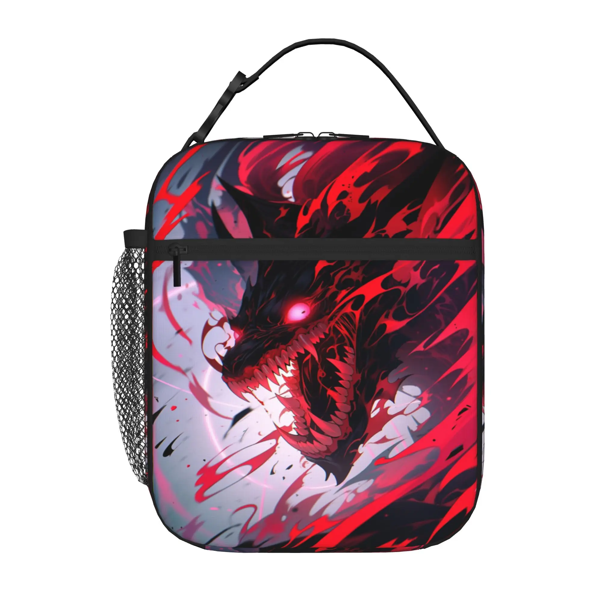 Back to school season  Lunch Box Bag Red Fiery Dark Dragon Anime Graphic Kawaii Cool Classic Food Organizer Lunch Bag