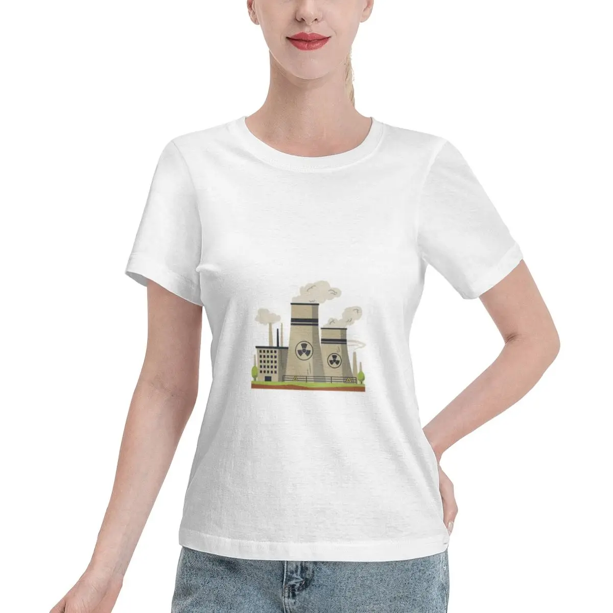 Easy To Pair I Don T Like Your Energy (nuclear Plant) Women's T-shirt Casual Dating Versatile Women Tee