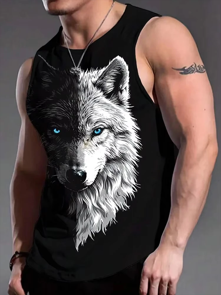 

Men's 3D Animals Print Sleeveless T-Shirt Fashion Gym Tank Top Streetwear Fitness Outdoor Casual Quick-Drying Running Vest Tops