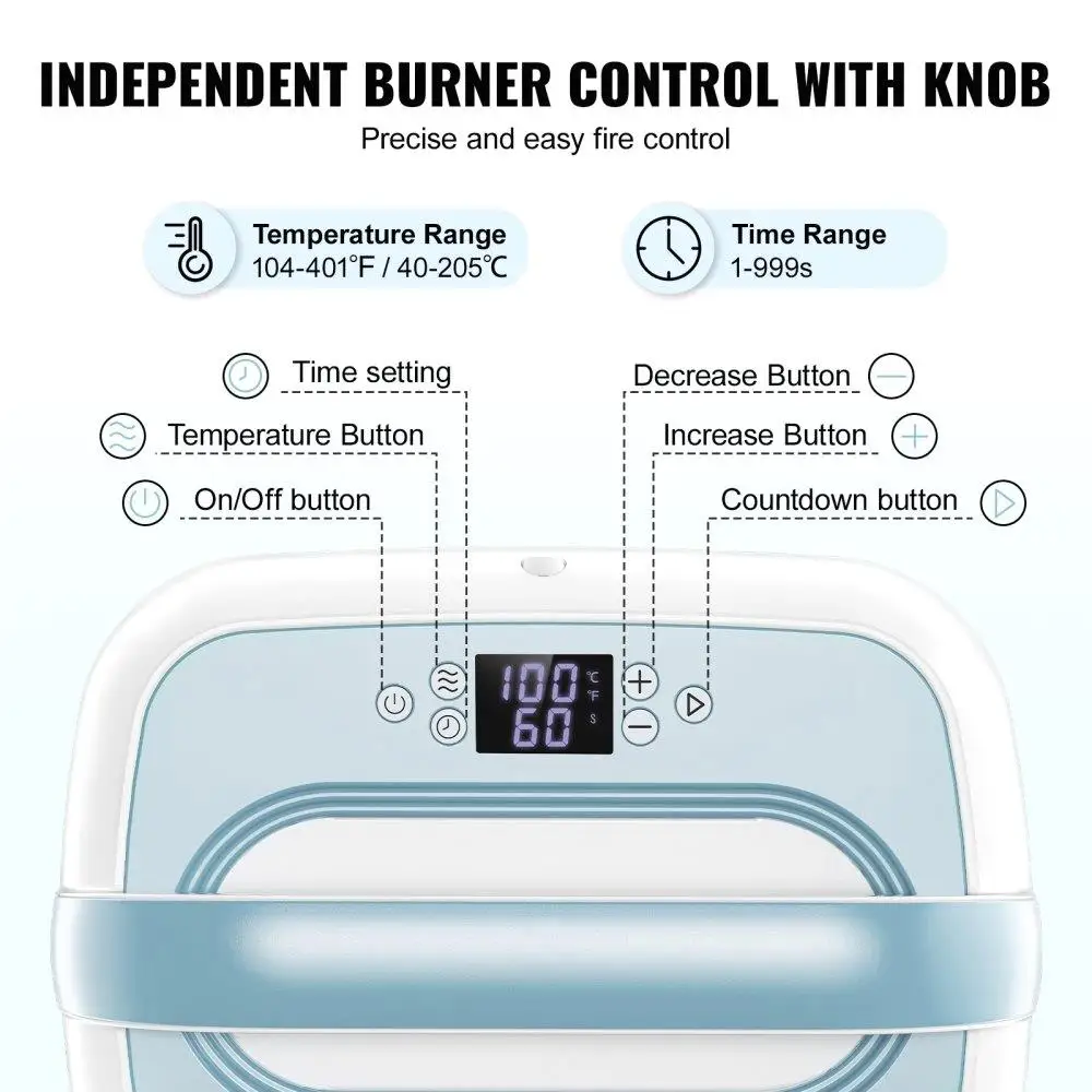 Heat Press Machine 12x10in Portable Heat Transfer Machine Blue White
