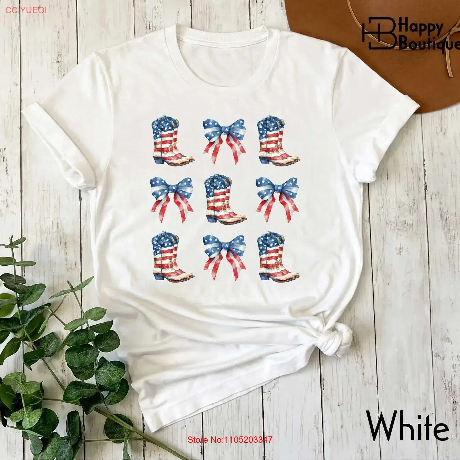 

Cowgirls Boots Coquette T Shirt American Girls Flag Bow SweaT 4th Of July Sweater Independence Day USA vintage Washed Unisex