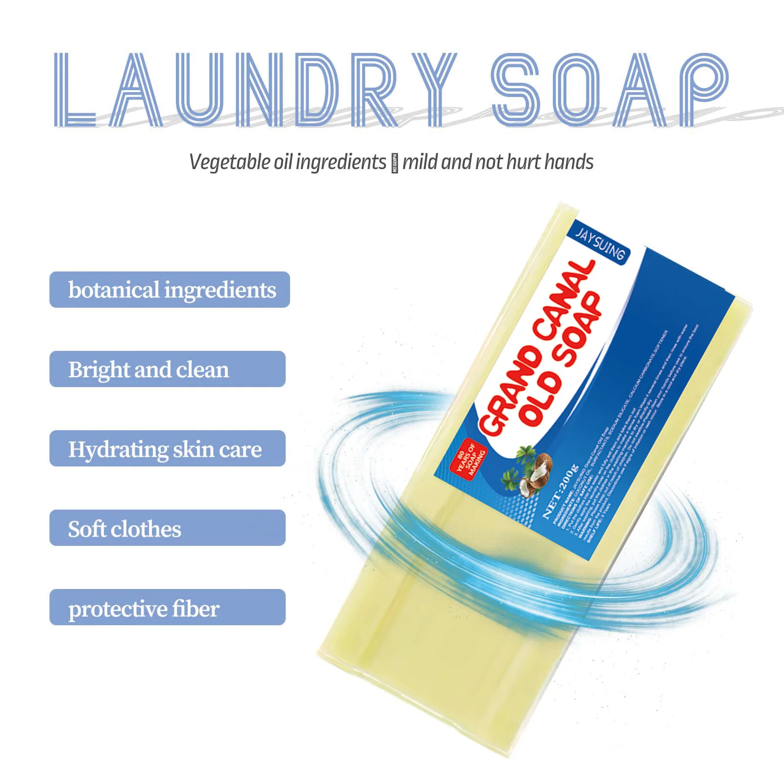 Jaysuing Laundry Cleaning Soap Bar Underwear Oil Stain Remove Hand Protection Grand Canal Soap Washer Household Laundry Supplies