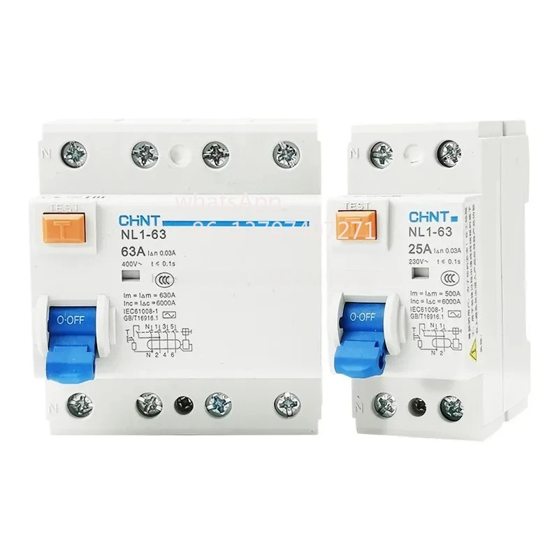 

1 шт. NL1-63 1P + N 2P 3P + N 4P 63A 40A 25A 30MA RCCB 50 Гц/электромагнитная защита от остаточного тока CE NL1