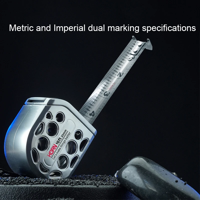 16ft/25ft Metric Tape Measure Stainless Steel Anti-corrosion Retractable Metric Ruler Hollow Design Woodworking Measuring Tool