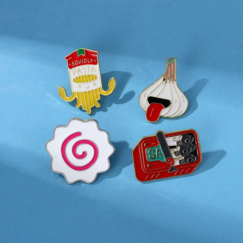 New Arrival Cute Food Series Brooch Cartoon French Fries Ice Cream Design Alloy Enamel Pin Brooch DIY Clothing Bags Accessories