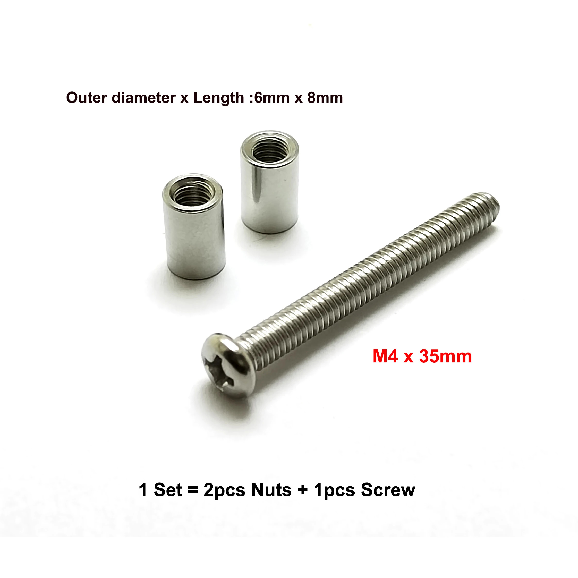 4pcs/bag ，35mm length x 1/4 inch (6mm) Stainless Steel Loveless Bolts Knife Making Fastener