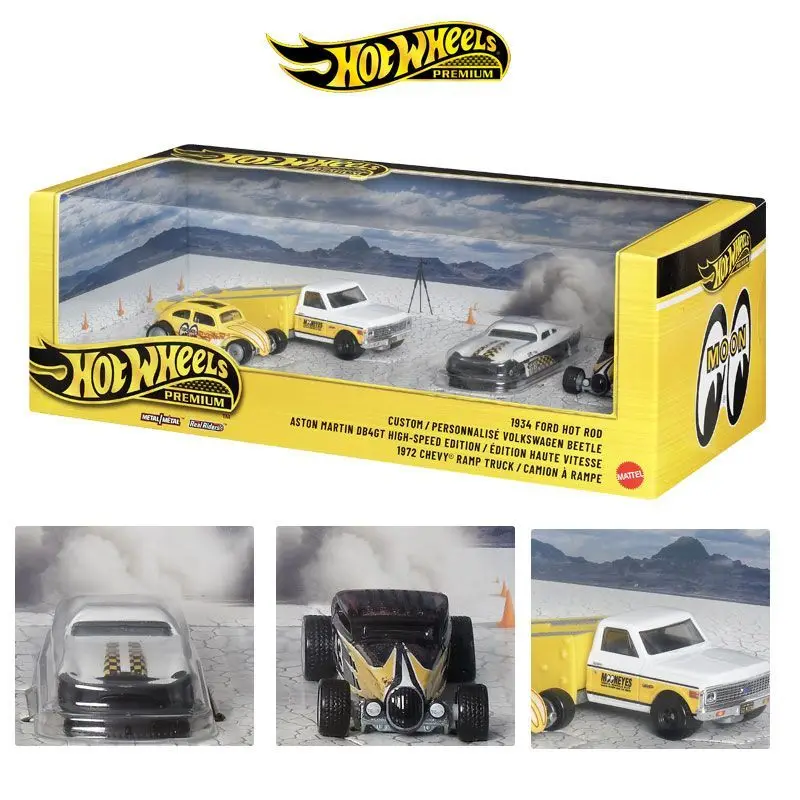 Hot Wheels Gold Label Mooneyes Garage Die-Cast Car Beetle Aston Martin Metal Body Rubber Tires 1/64 Collectible Model Toy Gmh39