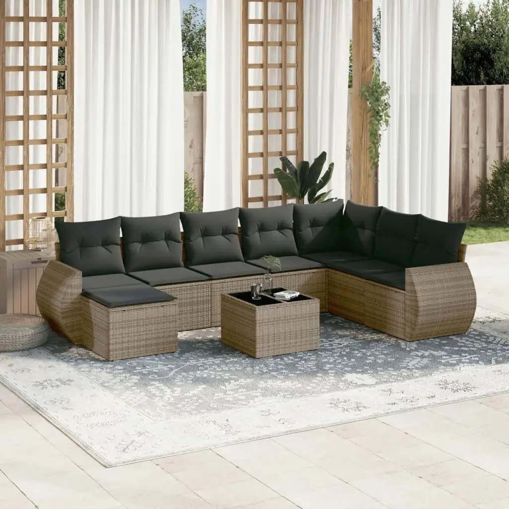 

Cozy Grey Garden Sofa Set Outdoor Furniture Modern Sectional Lounge Seating