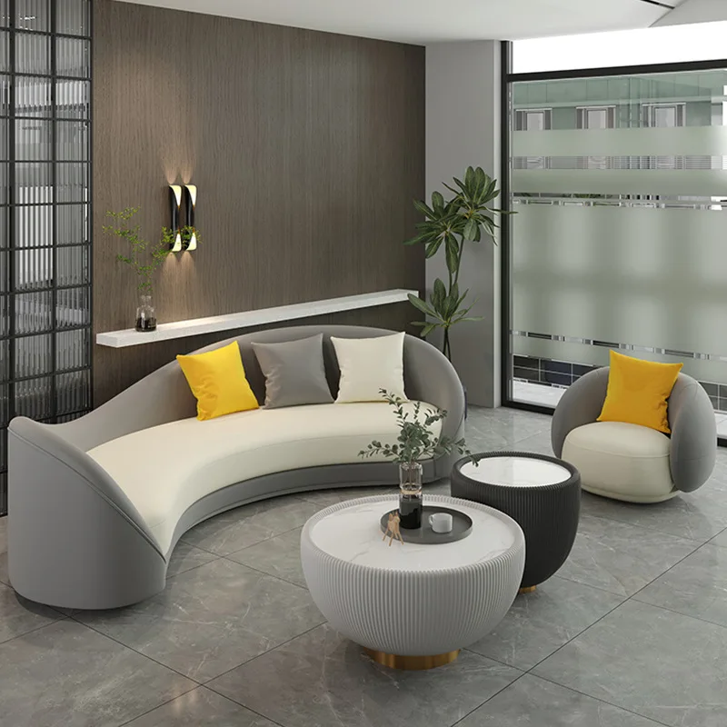 Modern Luxury Synthetic Fabric Sponge Executive Home Lobby Lounge Sofa For Office Waiting Room Hotel Living Room 3-Year Warranty