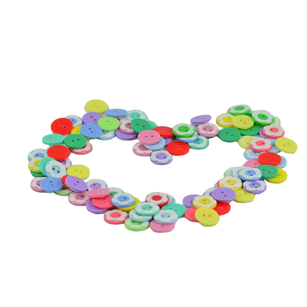 100 قطعة 12 مم من الراتنج للأطفال بأزرار دائرية لصناعة بطاقات الخياطة #5