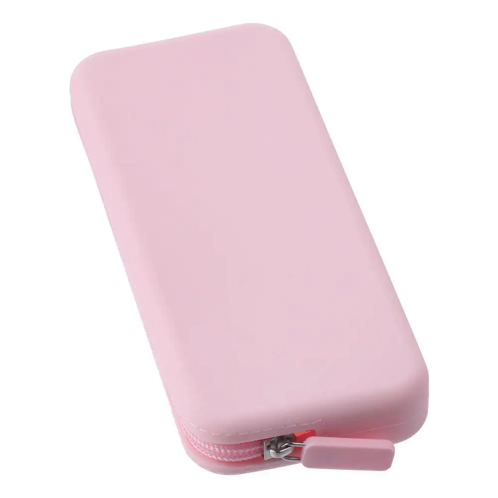 20*8*2.5cm Silicone Pencil Case Washable Makeup Pouch Holder Silicone Zipper Storage Bag Cosmetic Bag For Travel