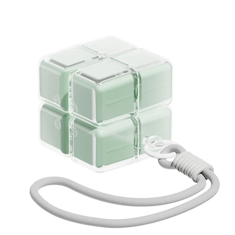 Portable Cube Pill Box with Magnetic Lock - 8 Compartment Folding Medicine Organizer - Leakproof Travel Pill Case for Daily Vita