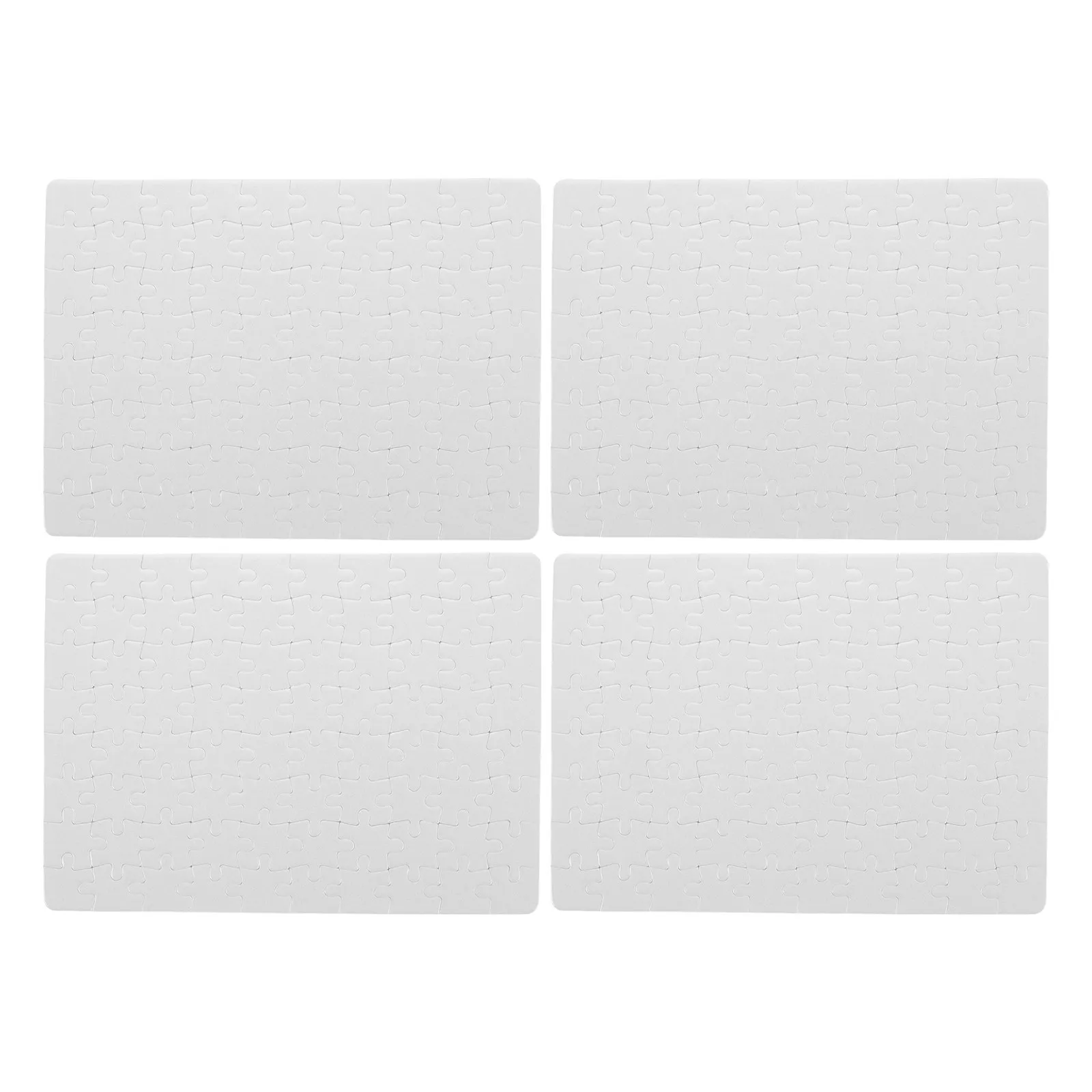 

4 листа белых заготовок для пазлов, пустые доски для сублимации, термопереноса, рисования, творчества, семейного досуга, безопасные для детей