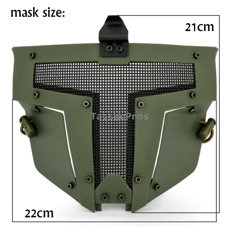 Tactical Full Face Mask Protective Steel Mesh  Shooting Airsoft Face Mask Combat Protector Use with Fast Helmet