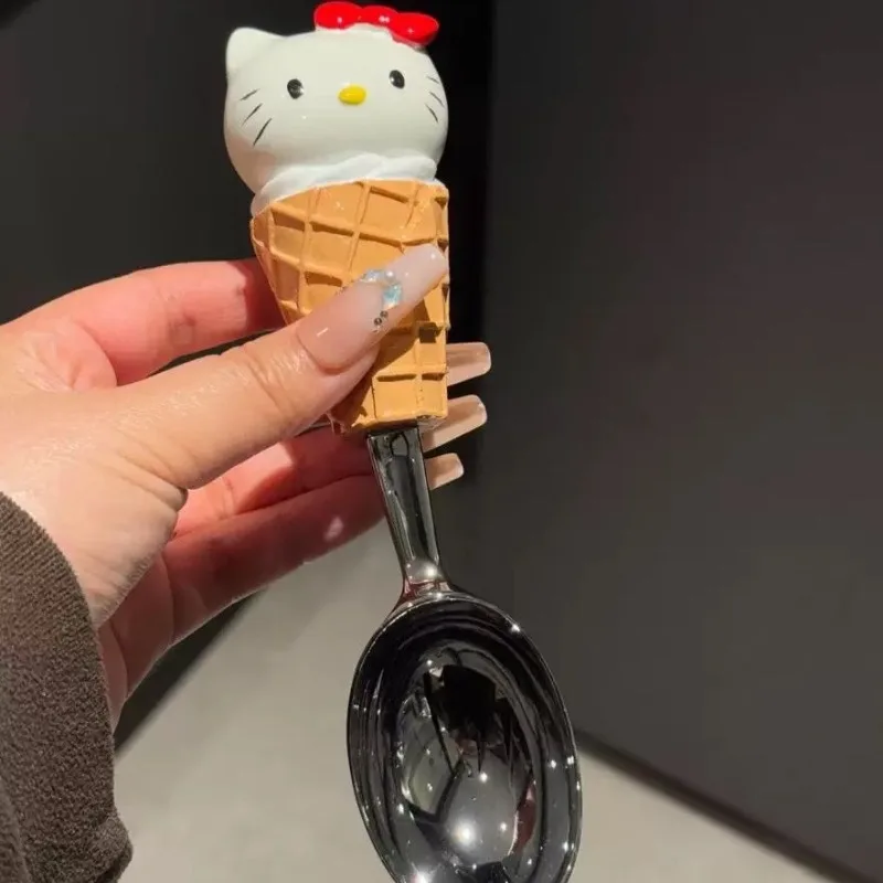 

Sweet Hello Kitty аниме Kawaii Sanrio Ins модная бытовая ложка милый мультфильм Kt Cat детская ложка для мороженого подарки игрушки