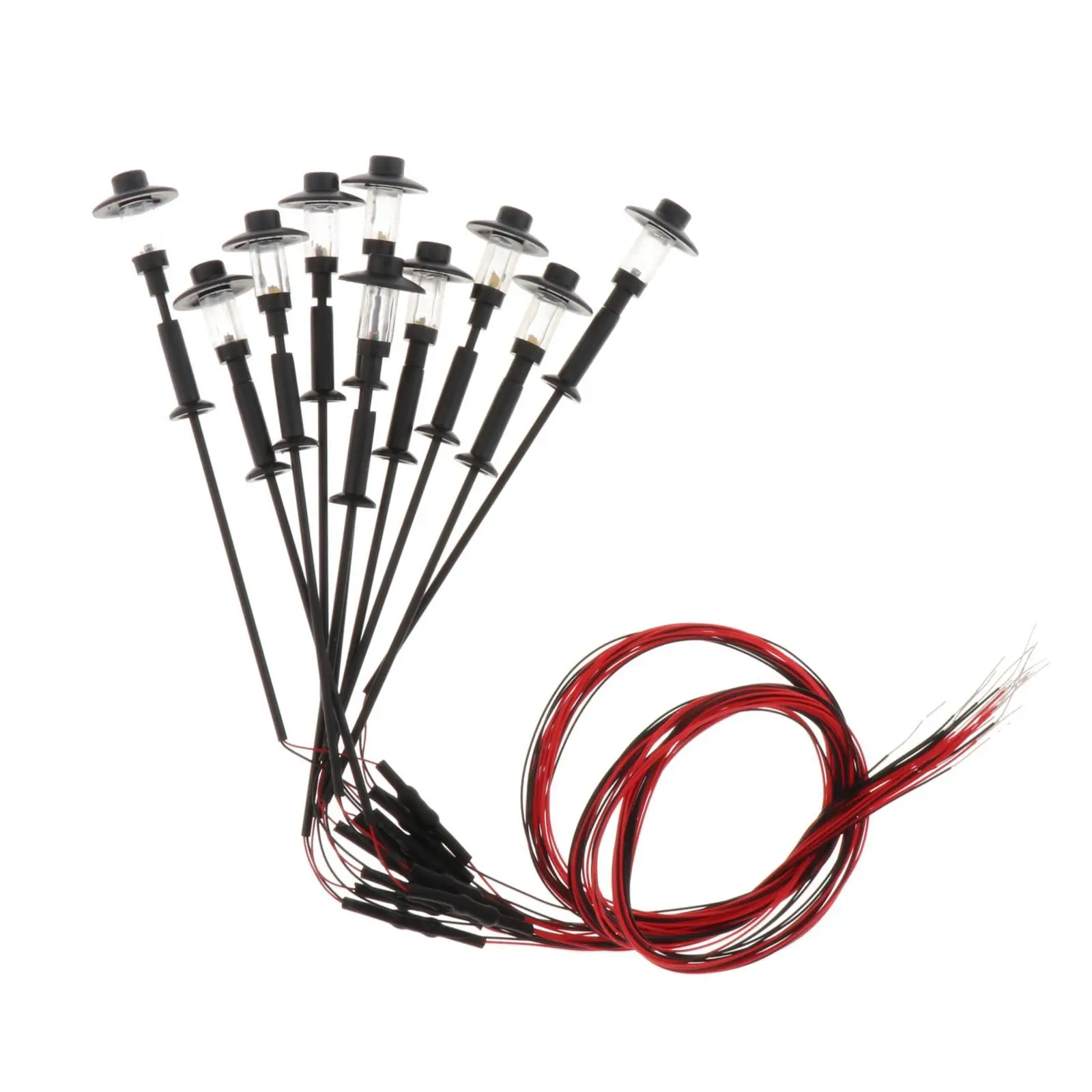 10PCS HO TT N 1:100-1:150 Street Lights Park Train Scenery Miniature LED Lamp Post Buildings Layout