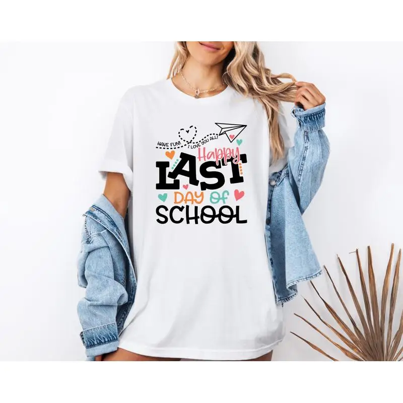 

Футболка Happy Last Day Of School в стиле ретро, учитель, забавный студент