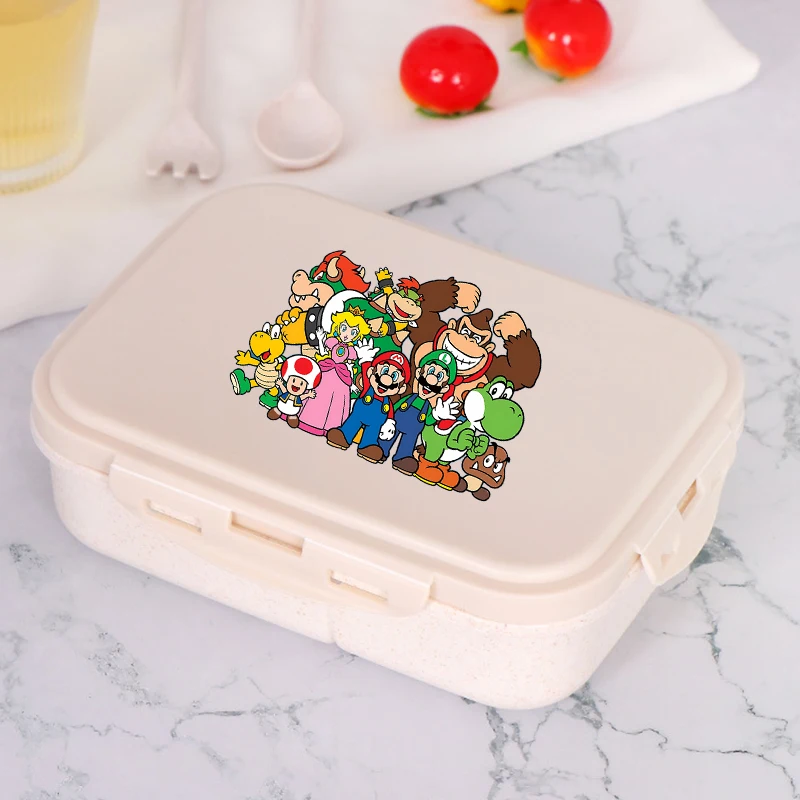سوبر ماريوس صبي فتاة علب الاغذية Kawaii أنيمي المحمولة بينتو صناديق طالب المحكم الغذاء هش طبقة واحدة قدرة الاطفال هدية #3