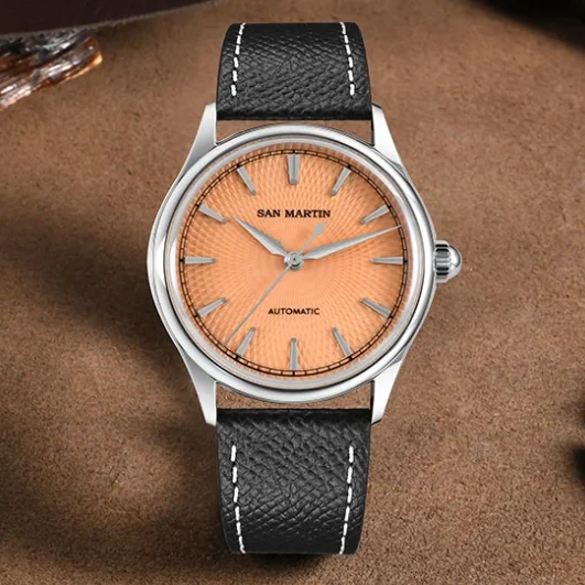

San Martin Men Automatic Watch Pilot 37mm Mechanical Wristwatch Sapphire 10ATM Waterproof Fishscale Textured Dial ST1812 Mov