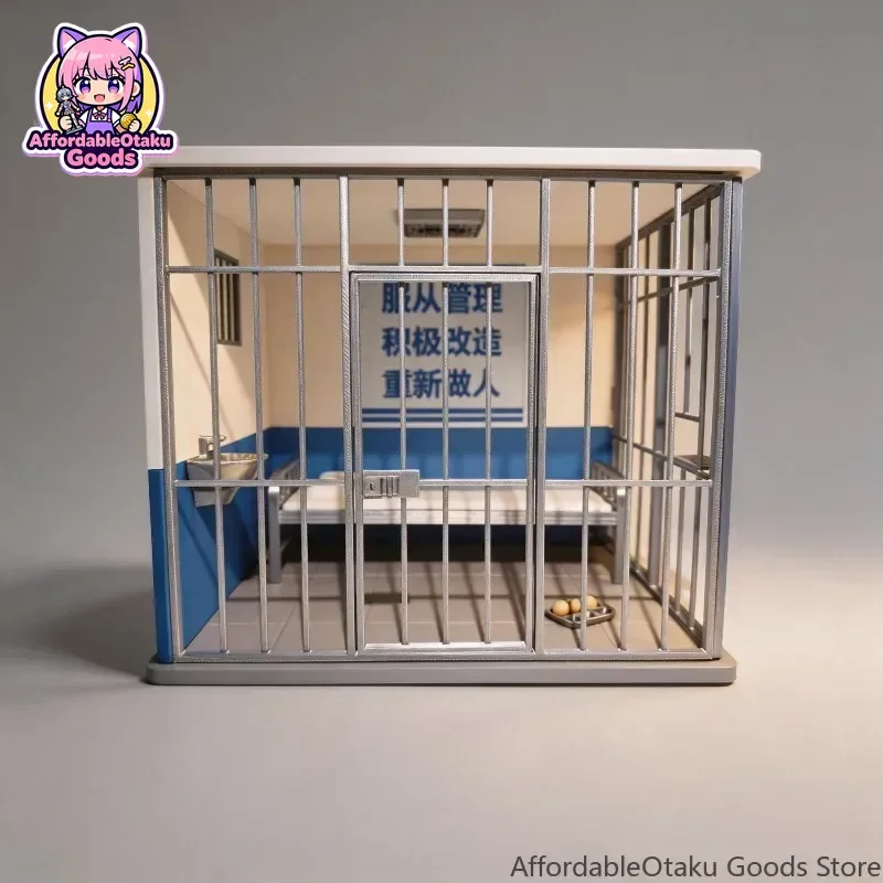 1/12 Scale Prison Cell Diorama Original Miniature Scene Display Handmade Figure Stand for 6 Inch Action Figure Dollhouse Decor