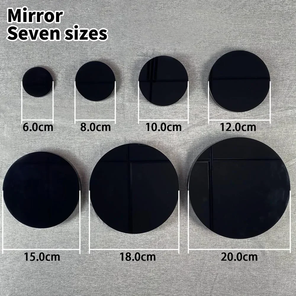 15 سنتيمتر 18 سنتيمتر 20 سنتيمتر مصقول سبج الصراخ مرآة التدخين المرايا مع حامل لوحة مستديرة للعرافة ماجيك الساحرة فنغشوي ديكور