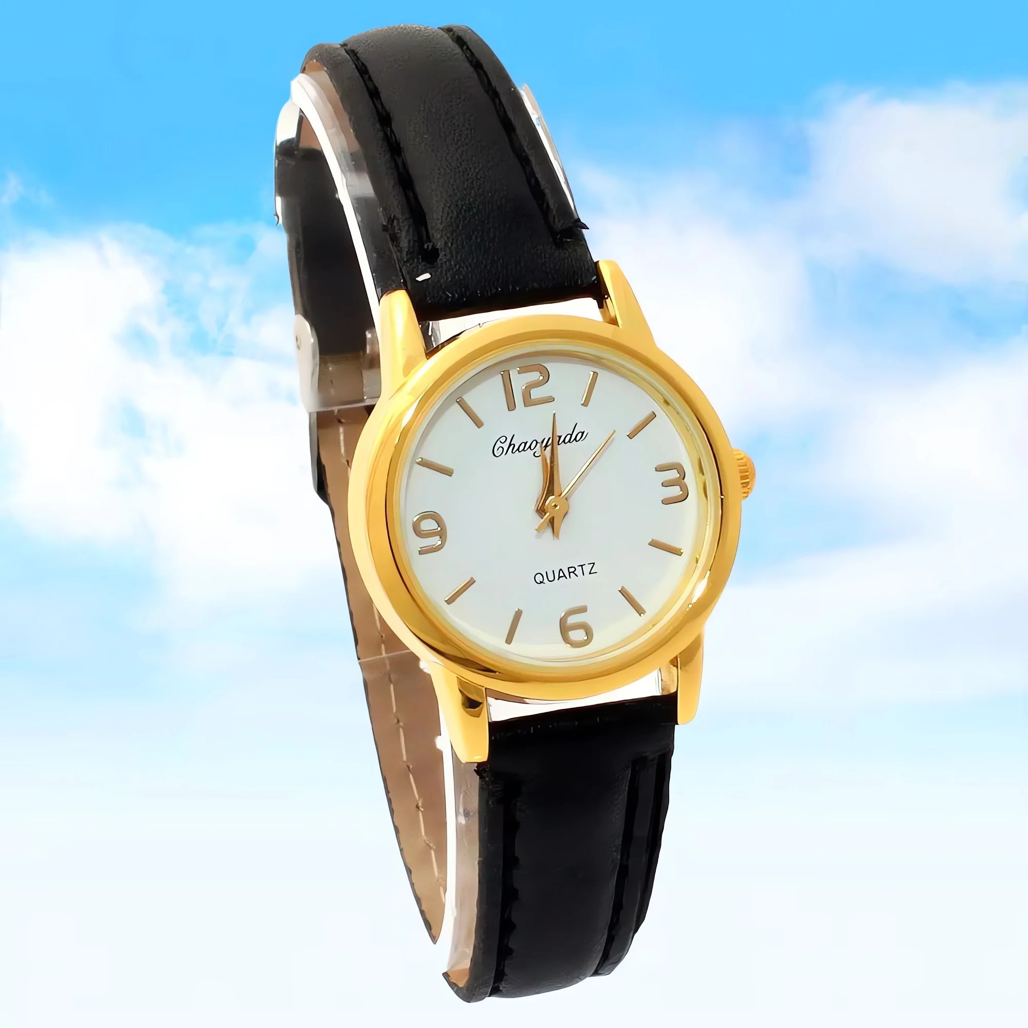 Kids Quartz Watch for Girls - Leather Strap Cartoon Character Student Wristwatch Children's Timepiece