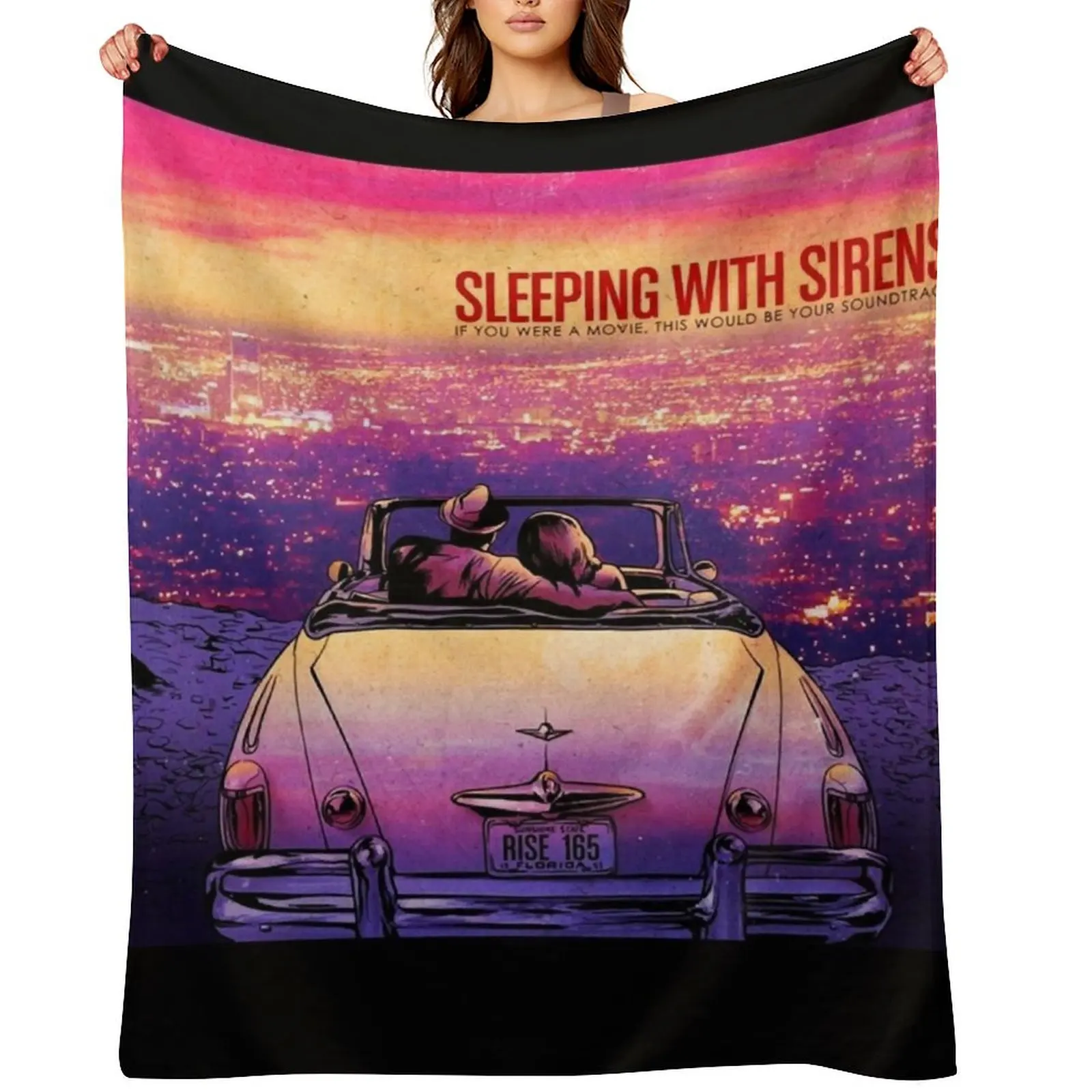 

Beautiful Model Sleeping With Sirens Romantic Movie Classic Fans Throw Blanket bed plaid Moving Blankets